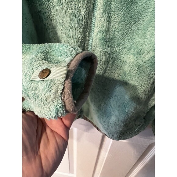 The North Face Denali Jacket Girls Size Large Green Polartec Solid Full Zip Warm - Picture 6 of 13